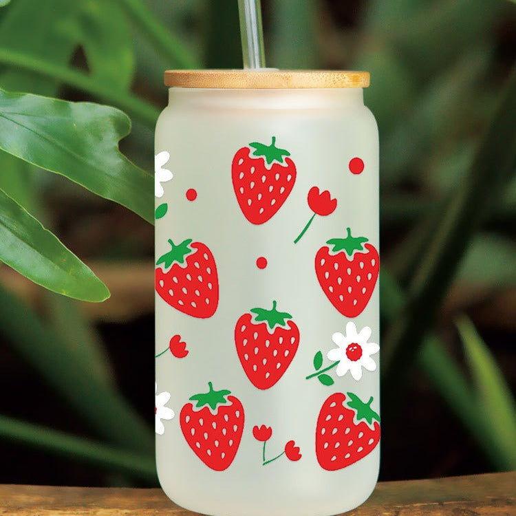 Wholesale Colorful and diverse fruits 16oz Cup UV DTF Wraps