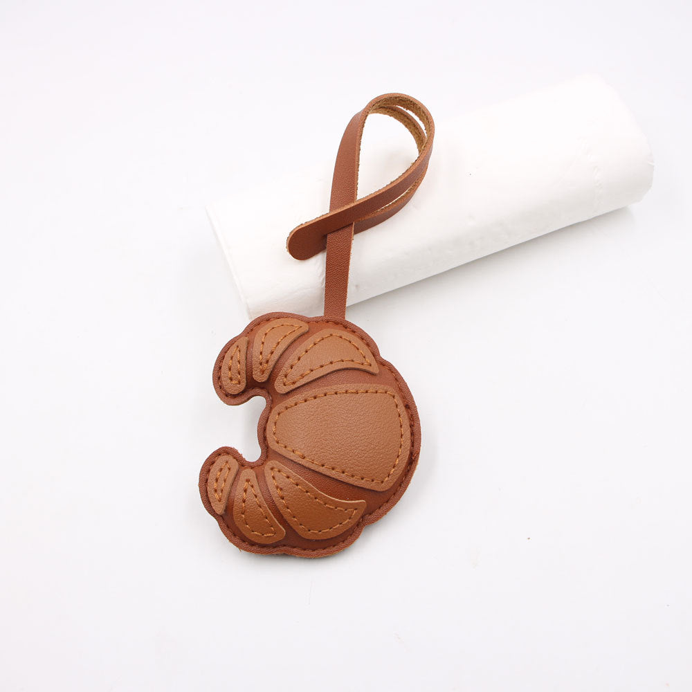 Wholesale Artificial Leather Croissant Design Cute Animal Bag Charm Pendant Handbag Decoration Party Gift Boutique Resale