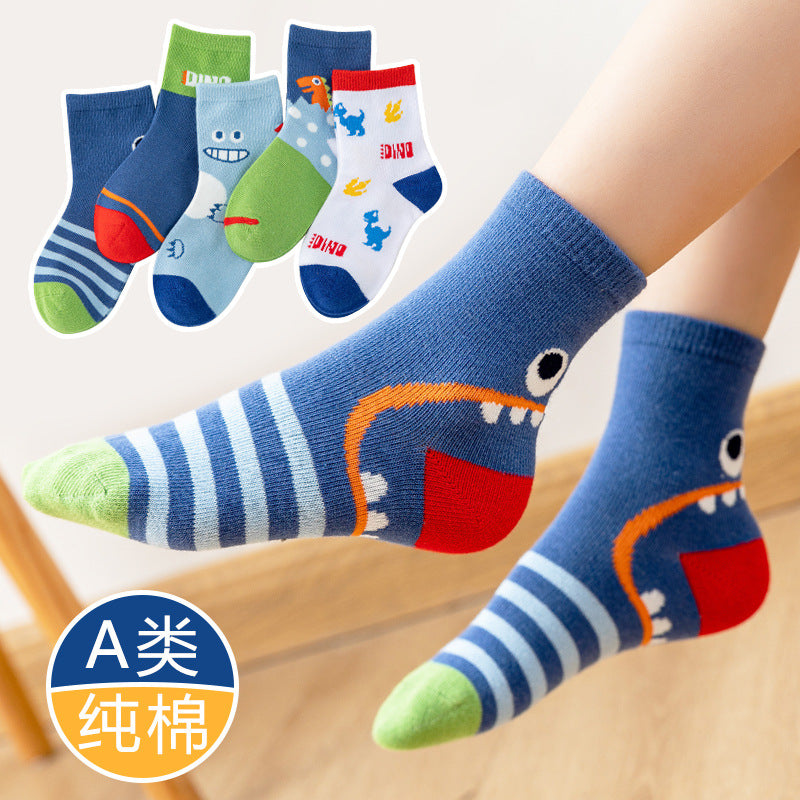 Wholesale Autumn and Winter Children's Cartoon Solid Color Cotton Socks