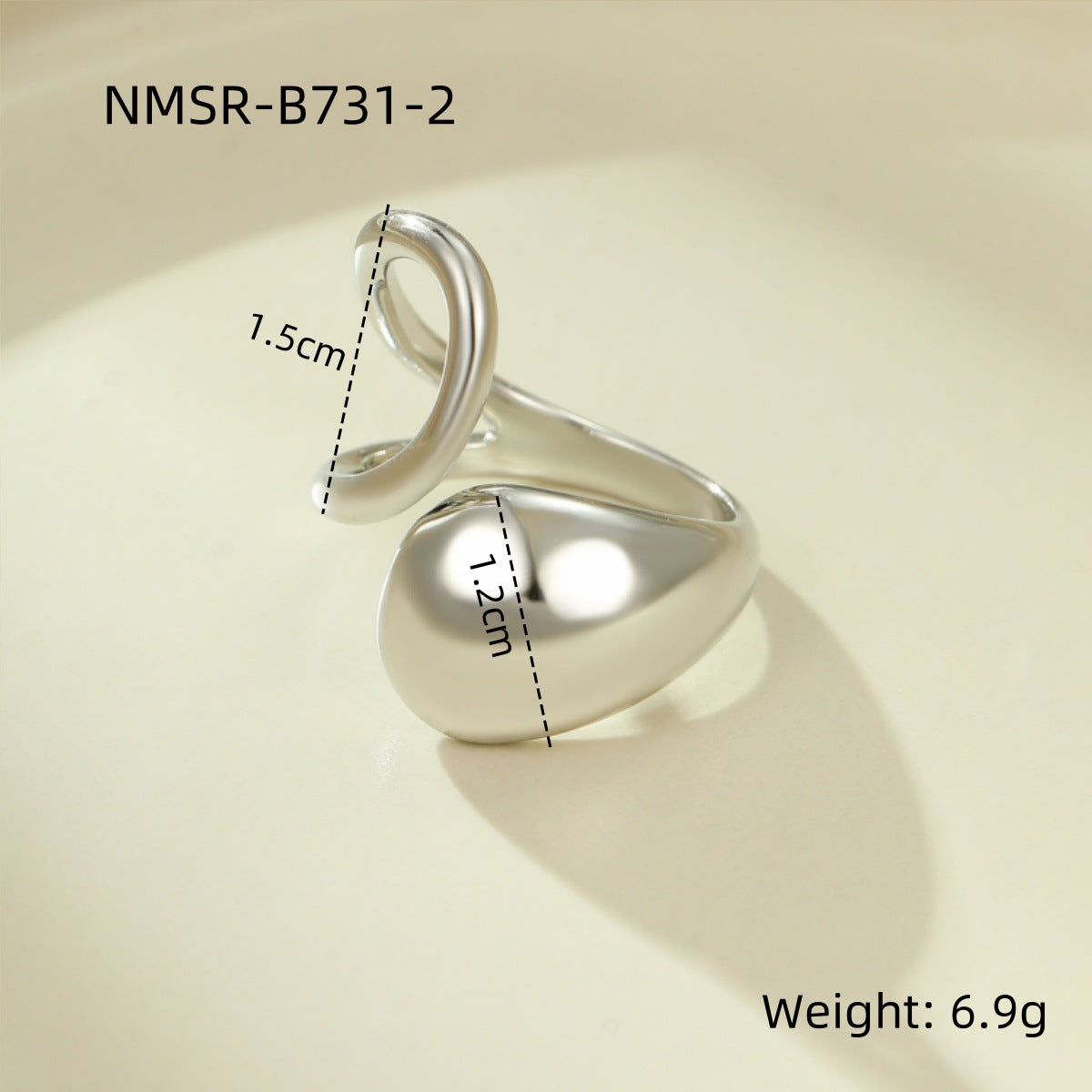 Wholesale Stainless Steel Rings with Geometric Opening Irregular Non-Fading Ring Jewelry