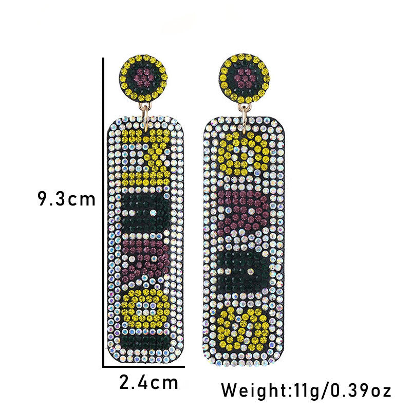Wholesale Music Carnival Earrings Super Flash Set Rhinestone Exaggerated Hand Earrings