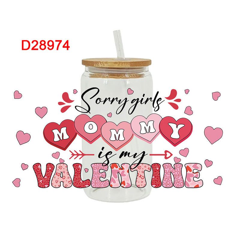 Wholesale Pink Love Valentine's Day 16oz Cup UV DTF Wraps