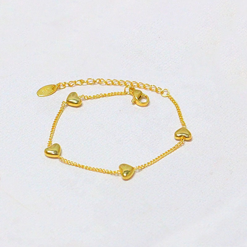 Wholesale Simple Four Heart Titanium Steel Bracelet