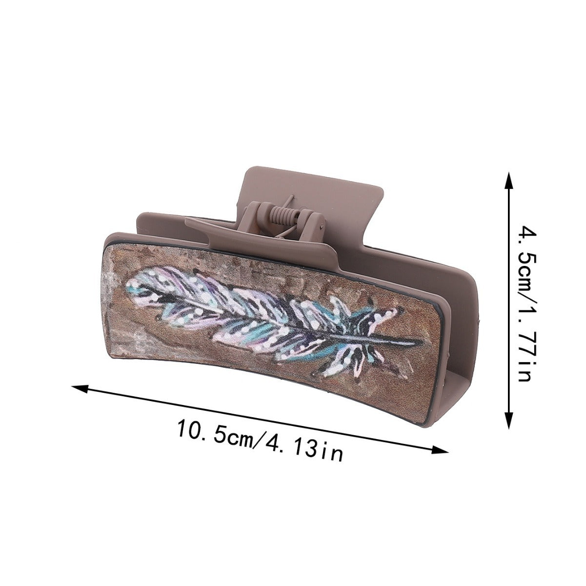 Wholesale Retro Feather Pattern Handmade Shark Hair Clip Women S Artificial Leather Hair Accessory For Everyday Styling