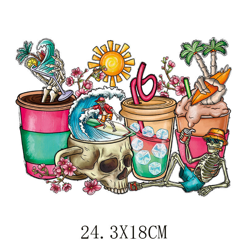 Wholesale Summer Cartoon Heat Transfer   UV DTF Ready to Press Transfers Wraps