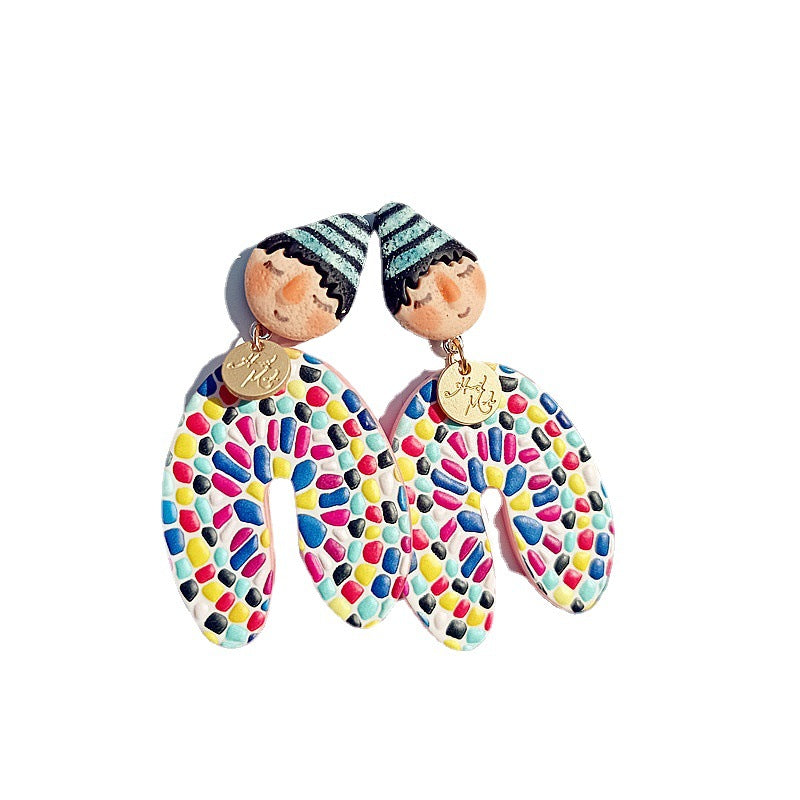 Wholesale New Indian Doll Ethnic Style Funny Earrings Girl