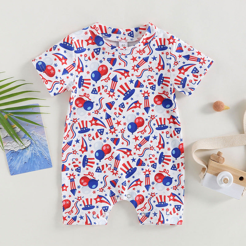 Wholesale Cotton Children's Independence Day Jumpsuit