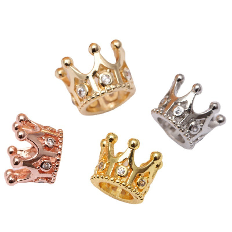 Cuentas de separador de agujero grande al por mayor 5pcs/paquete de corona