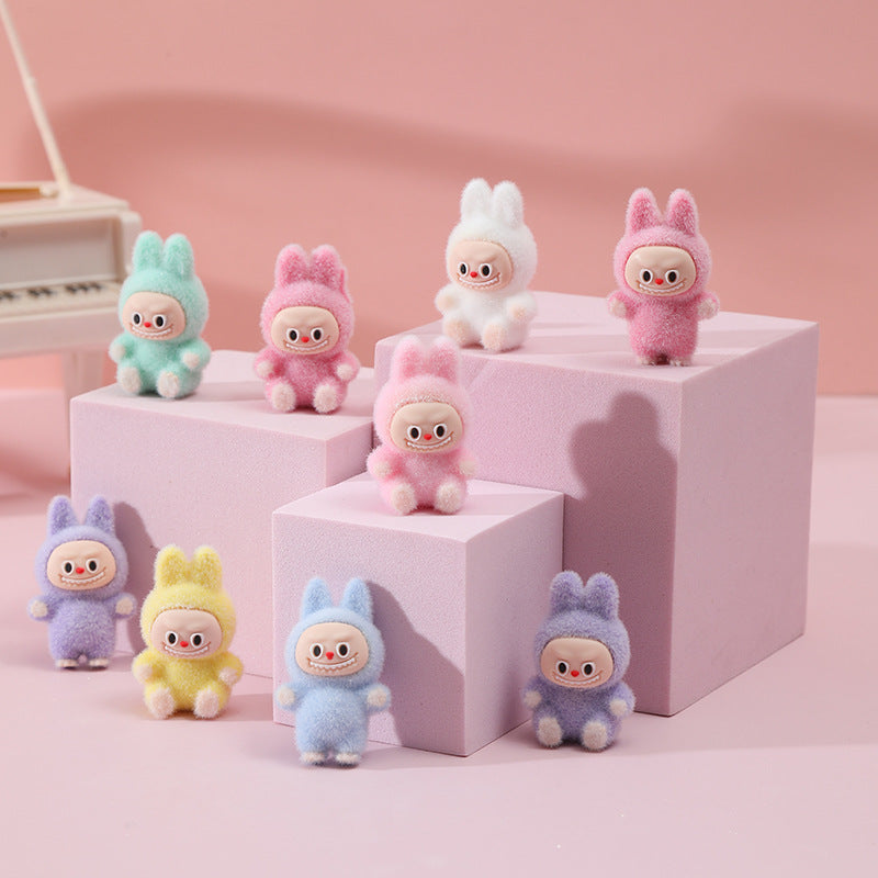 Wholesale 3pcs Mini Flocked Cartoon Doll Pendant Ornaments