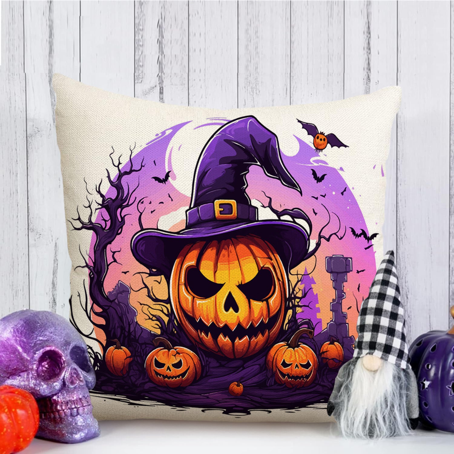 Wholesale Skull Pumpkin Linen Halloween Party Living Room Decoration Pillowcase
