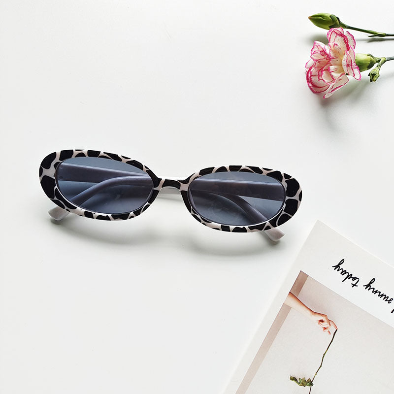 Wholesale Striped Cat Eye PC Small Frame Sunglasses
