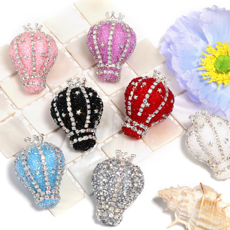 Wholesale 10pcs  Hot Air Balloon Soft Sugar Beads Rhinestone Chain Beads DIY