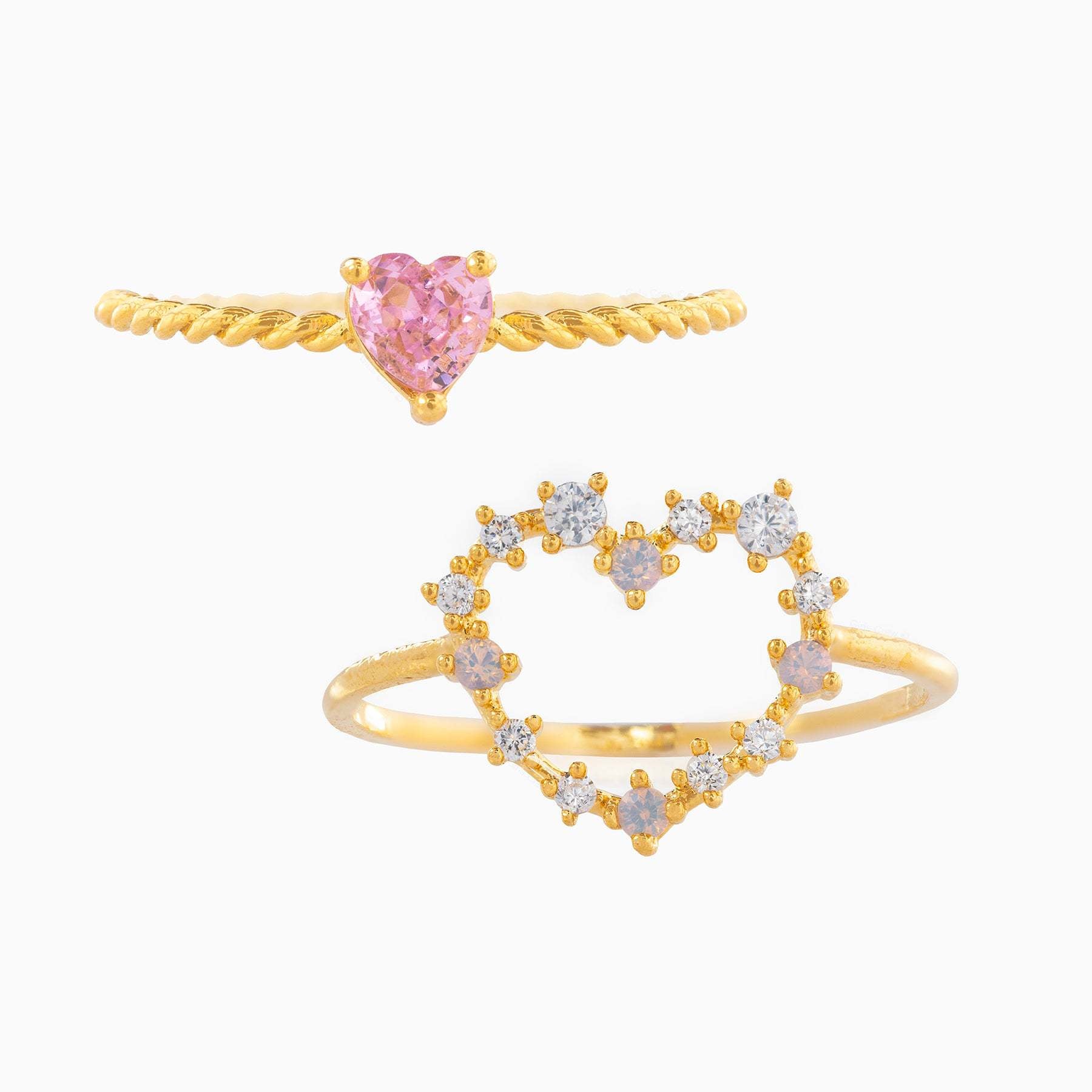 Wholesale Pink gemstone heart set diamond ring