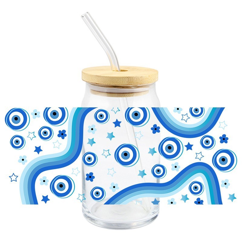 Wholesale 5pcs Devil' s Eye 16oz Cup UV DTF Wraps