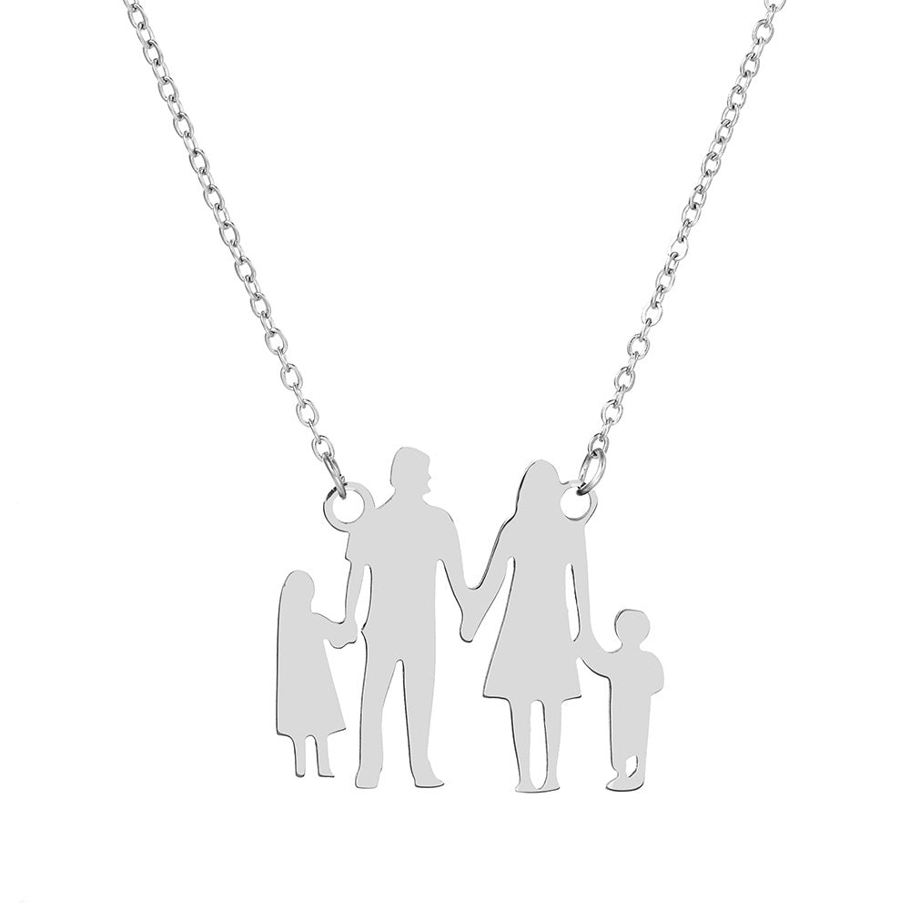 Wholesale Mother's Day Mother and Child Stainless Steel Necklaces