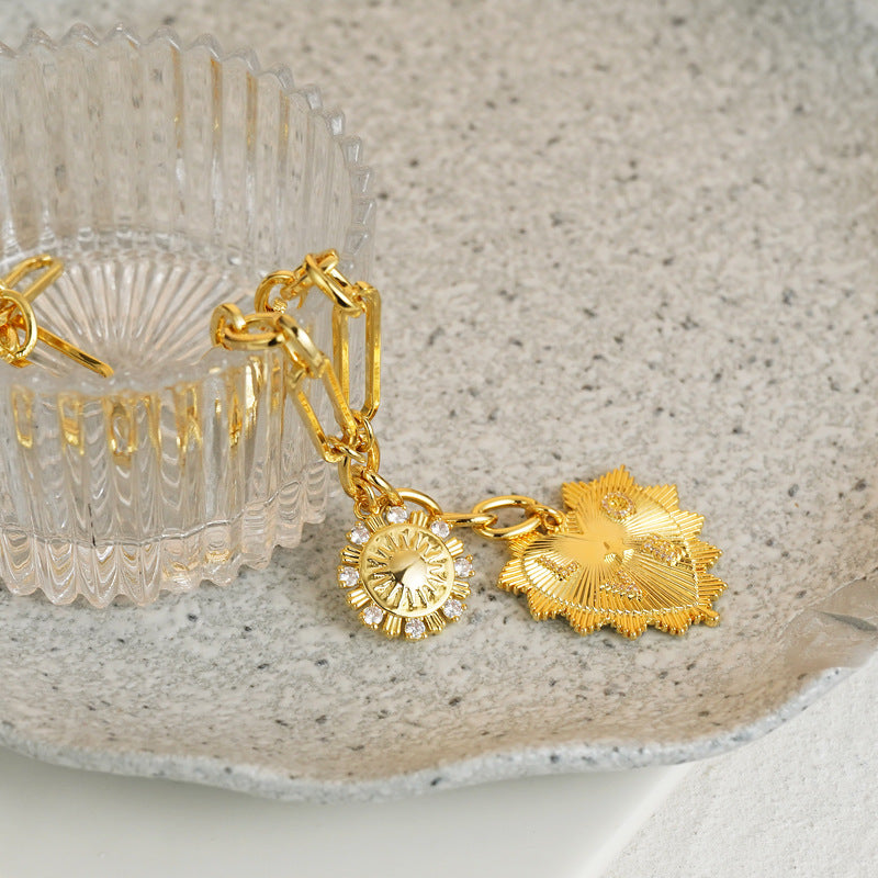 Wholesale 18k Real Gold Electroplated Love Necklace