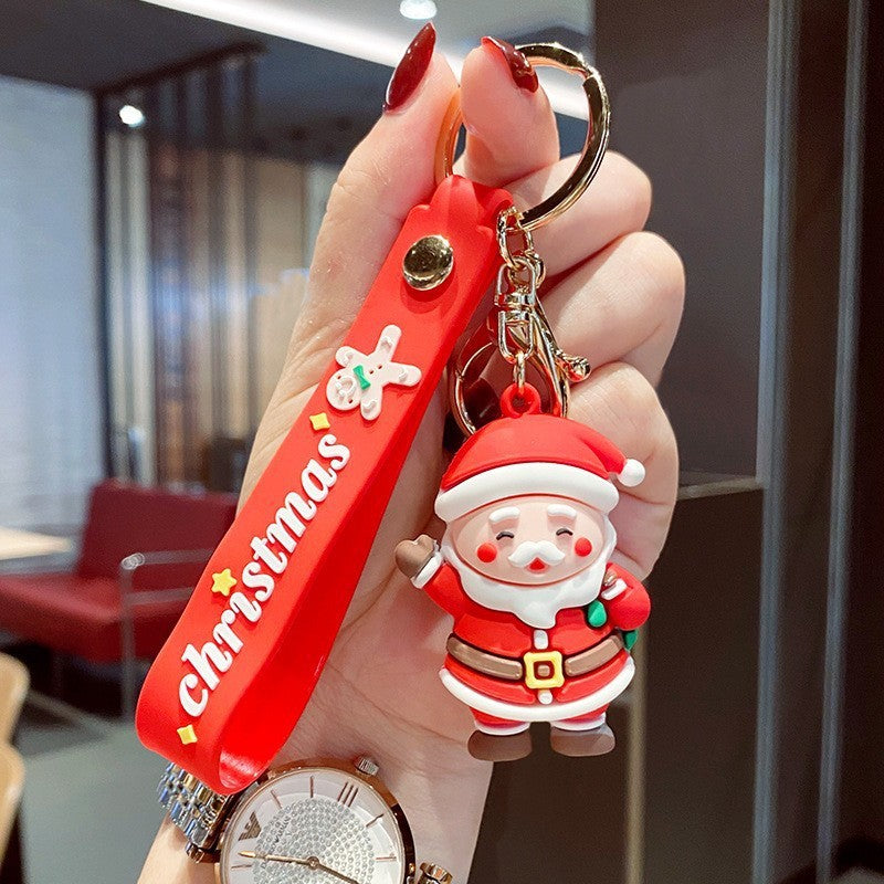 Wholesale Christmas Snowman Car Soft Rubber Keychain