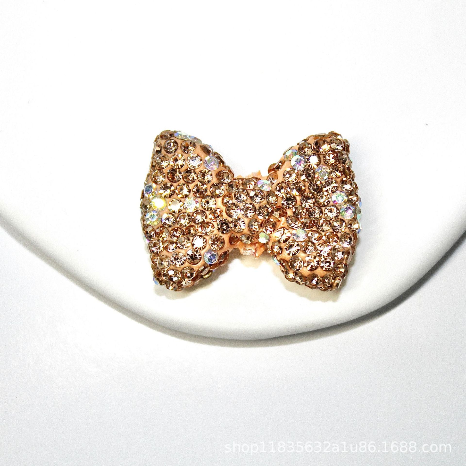 Wholesale 10pcs Two-color sparkling diamond bowknot Crystal Beads