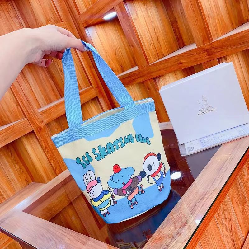 Wholesale Canvas Bag Cute Graffiti Childlike Illustrations Portable Drum Bag