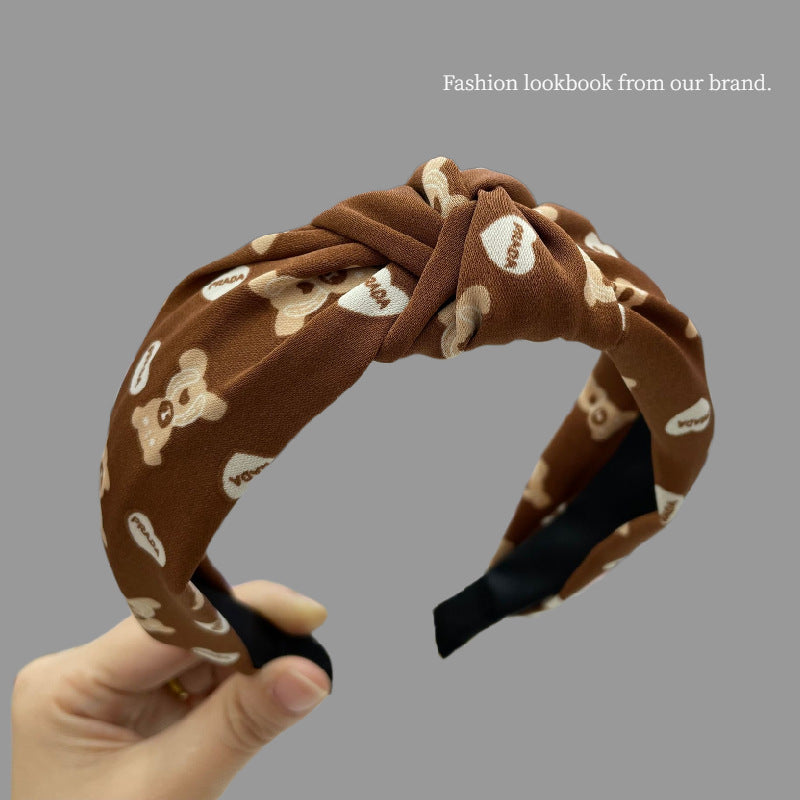 Wholesale Vintage Fabric Wide Edge Knot Hair Hoops