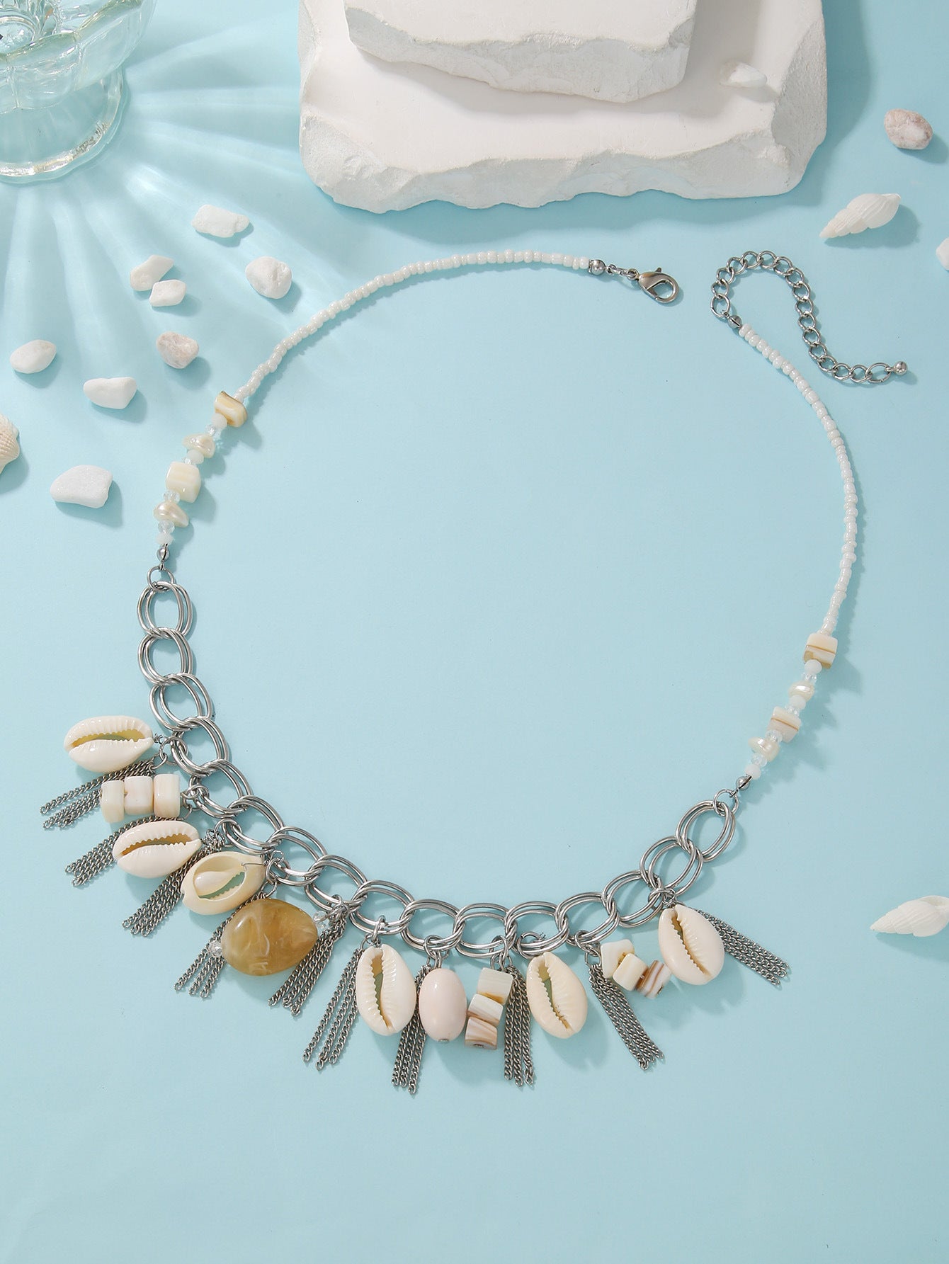 Wholesale Bohemian Seaside Holiday Style Beach Shell Pendant Beaded Necklace