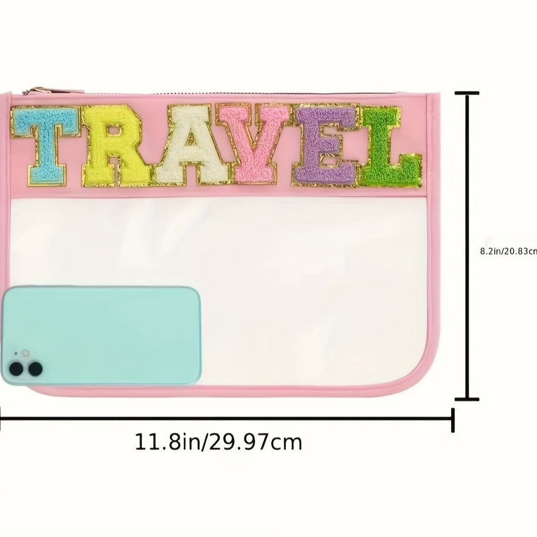 Wholesale Popular Transparent Letter Makeup Bag, Storage Bag, Travel Bag