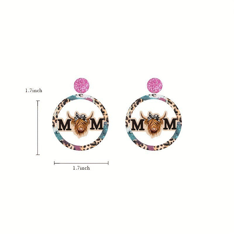 Wholesale Sunflower Daisy Butterfly Personalized Leopard Stripe Yak Cow Retro Earrings