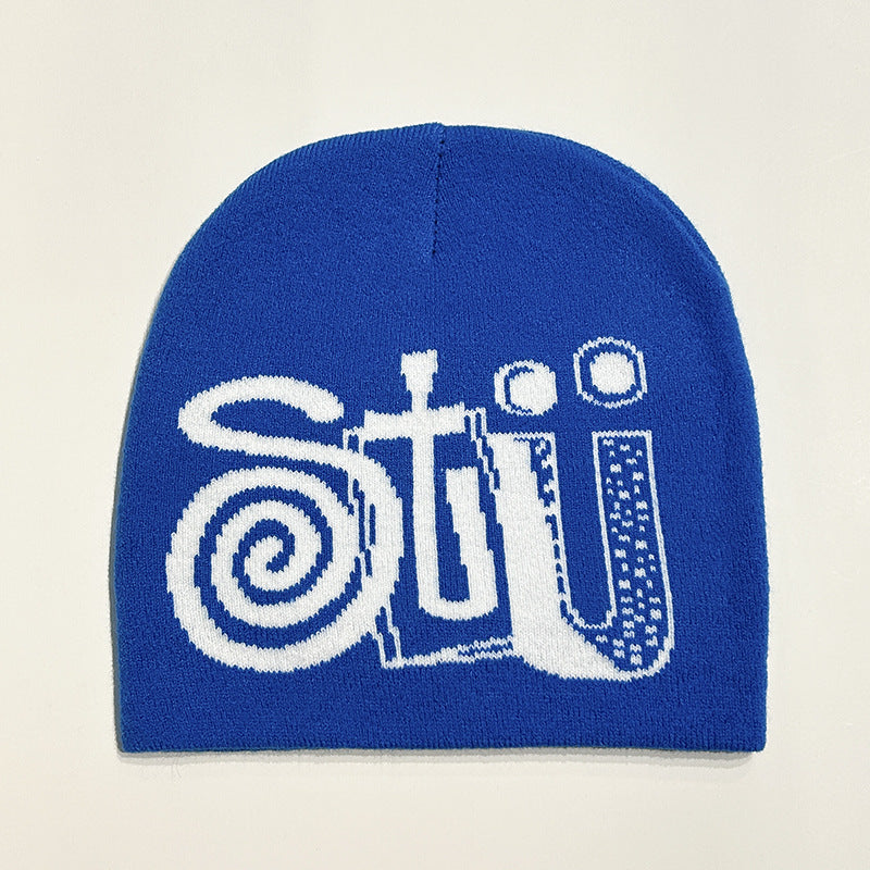 Wholesale Autumn and Winter Dopamine Letter Wool Knitted Hat