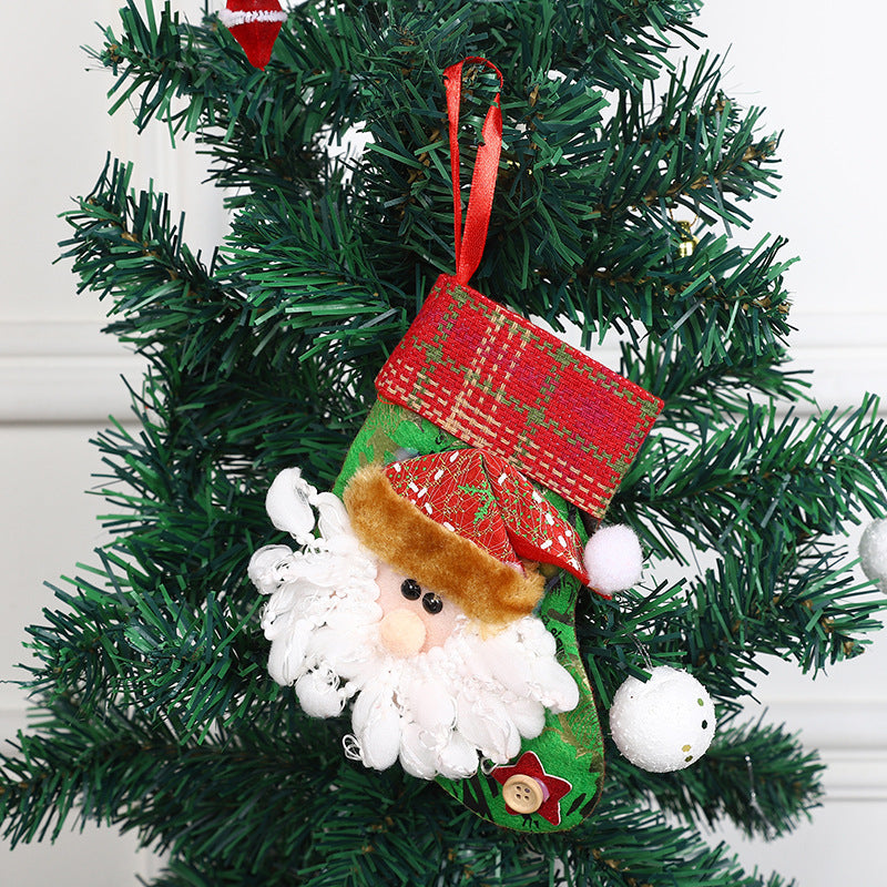 Wholesale 2PCS Christmas Cartoon Santa Claus Socks Pendant Decoration