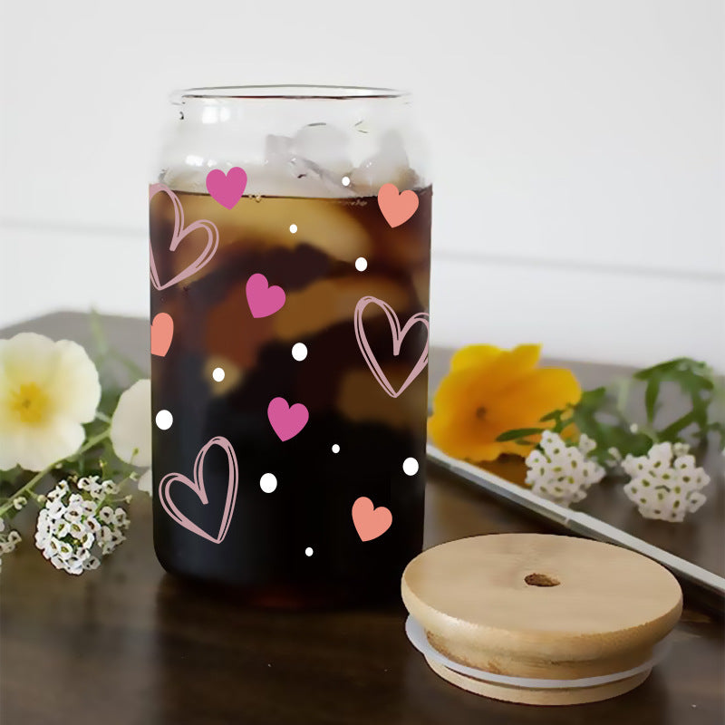 Wholesale Sweet Heart Valentine' s Day 16oz Cup UV DTF Wraps