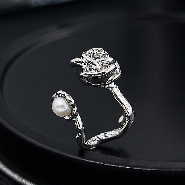 Wholesale Rose-shaped inlaid glass bead clip-on earrings ( for non-pierced ears)