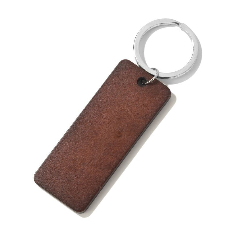 Wholesale 10pcs DIY Blank Wood Chip Keychain
