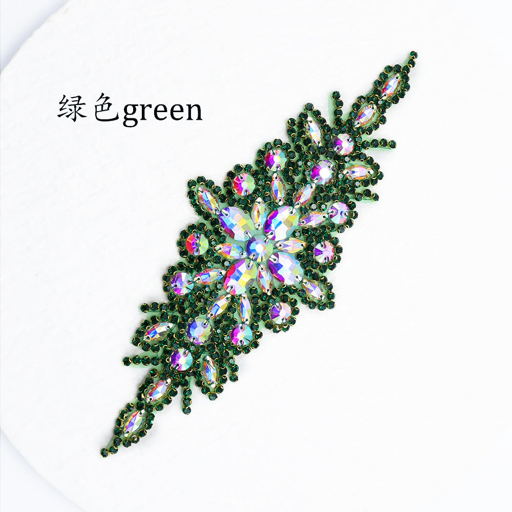 Wholesale Hand sewn bead rhinestone hot melt adhesive patch
