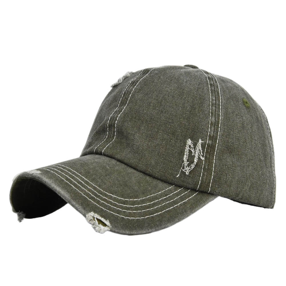 Wholesale Cotton Vintage Denim Ripped Baseball Cap