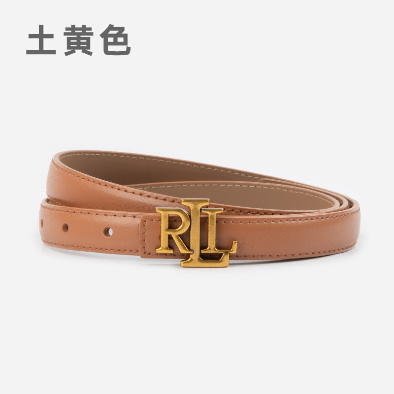 Wholesale Letter genuine leather women' s thin belt cowhide belt