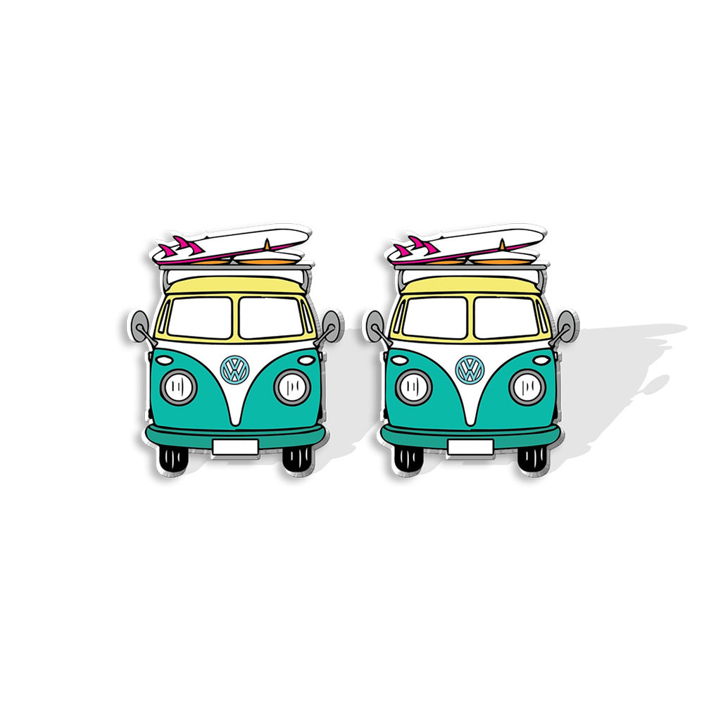 Wholesale Sunflower School Bus Heat Shrink Sheet Acrylic Earrings