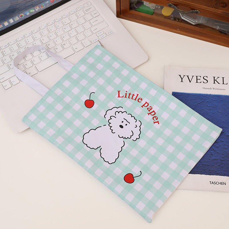 Wholesale Student test paper bag subject classification file bag canvas cute cartoon A4 zipper bag Office data storage bag