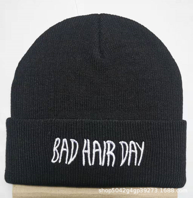 Wholesale Letter Embroidery Fruit Color Sports Pullover Autumn and Winter Knitted Wool Hat