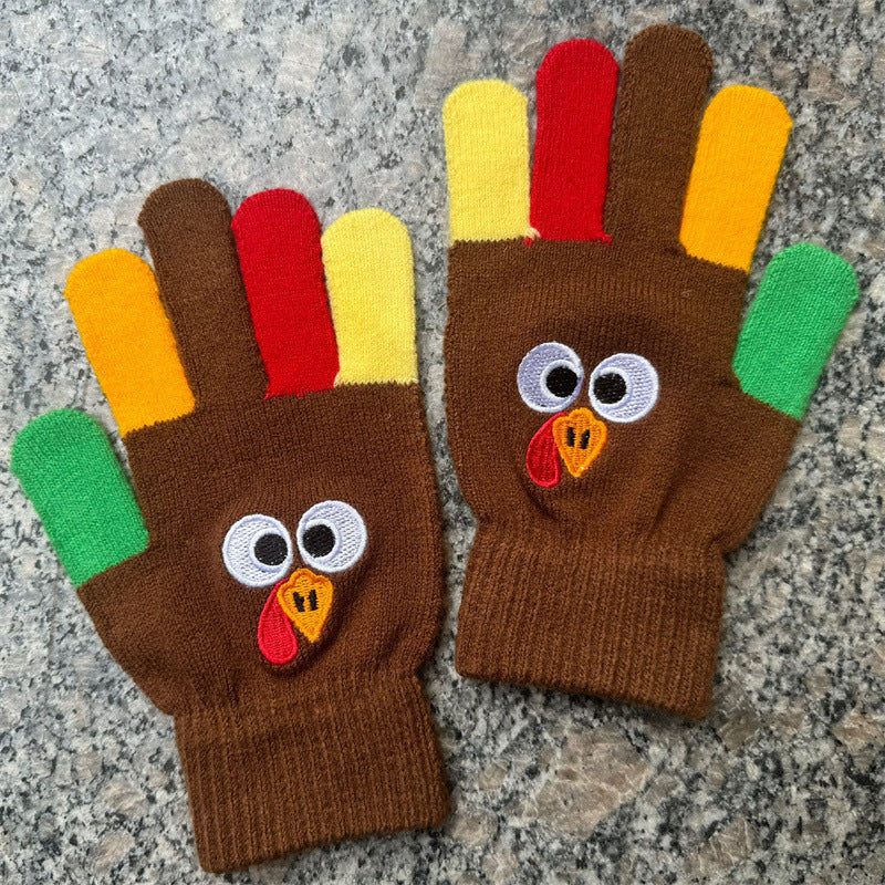 Wholesale Hand-knitted Thanksgiving Turkey Mittens