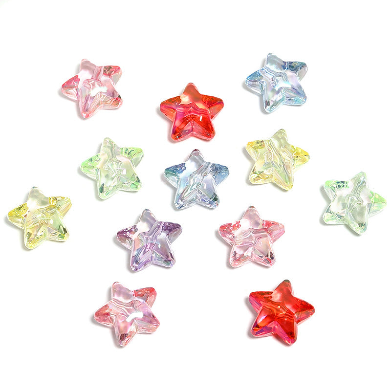 Wholesale  Random 100pcs/pack Colorful Star-Shaped Beads  Acrylic Beads