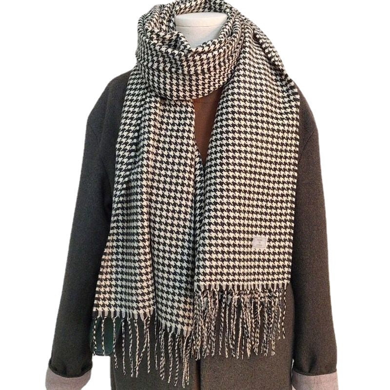 Wholesale Thickened Imitation Cashmere Thousand Bird Pattern Scarves