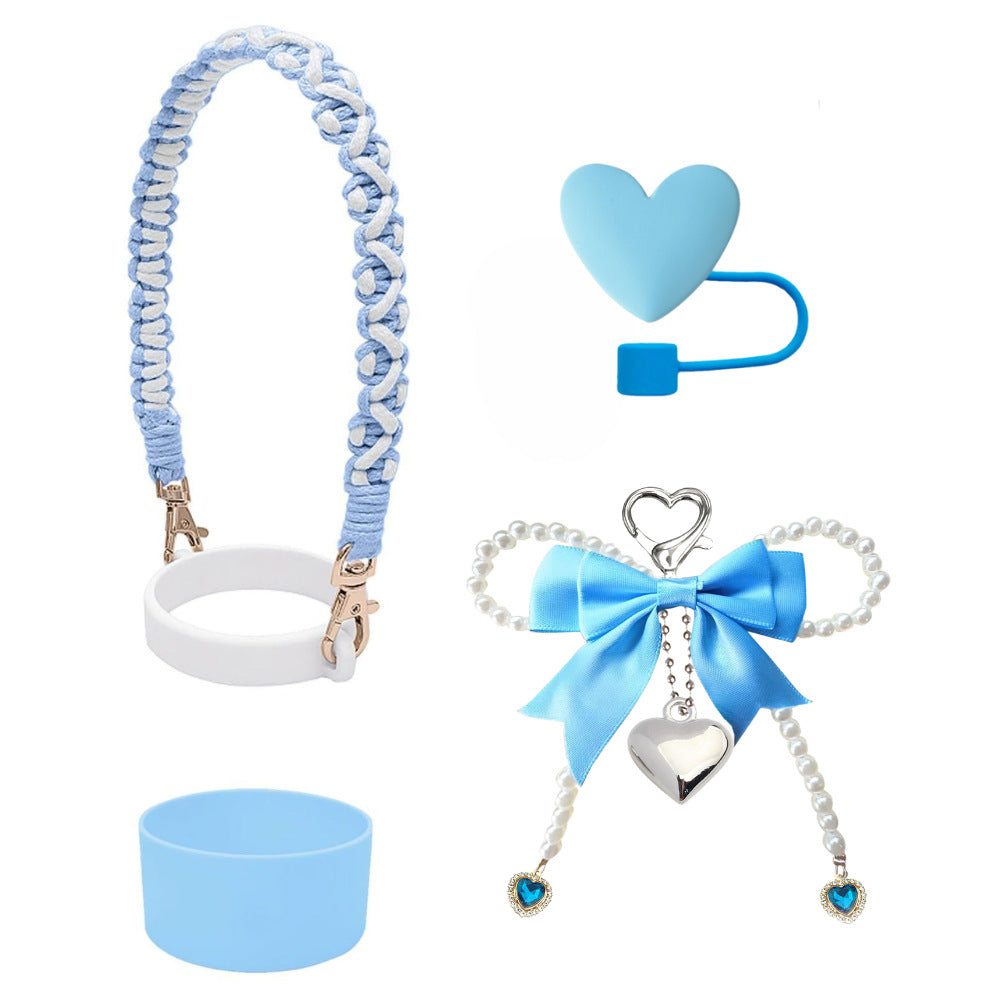 Wholesale Bowknot Pearl Phone Chain Love Straw Hat