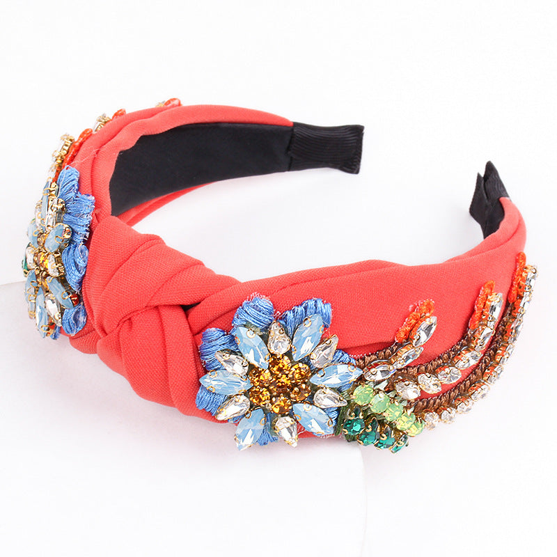Wholesale new headband women's pearl knotted fabric headband fashion simple temperament headband hair accessories