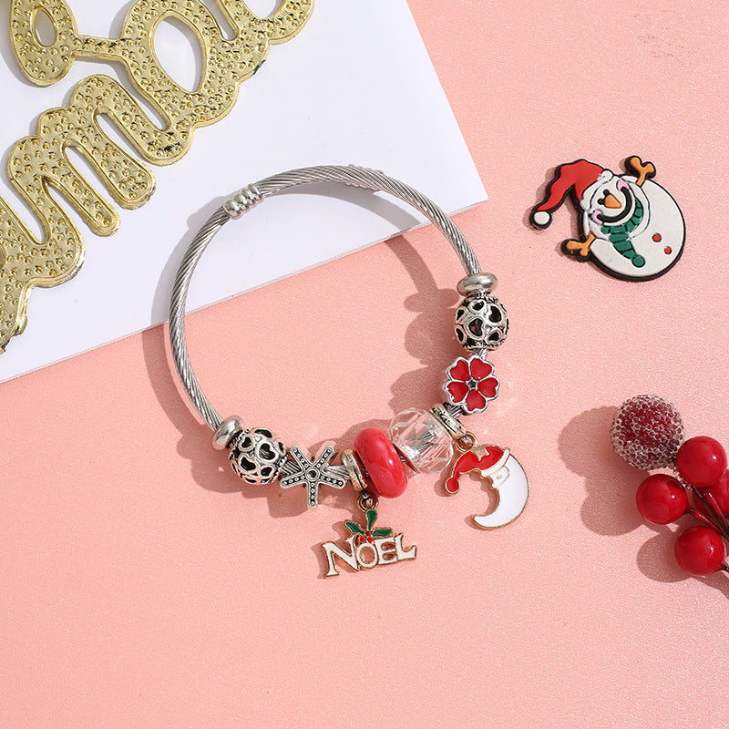 Wholesale Stainless Steel Christmas DIY Bracelet