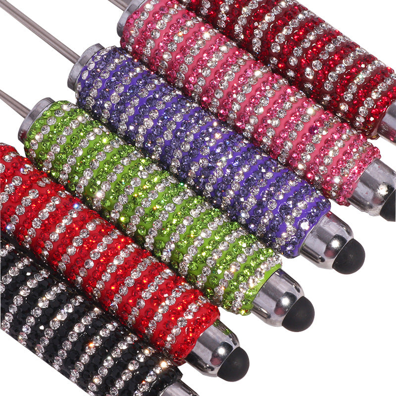 Wholesale beadable pens Full diamond color rhinestone beaded touch screen pen