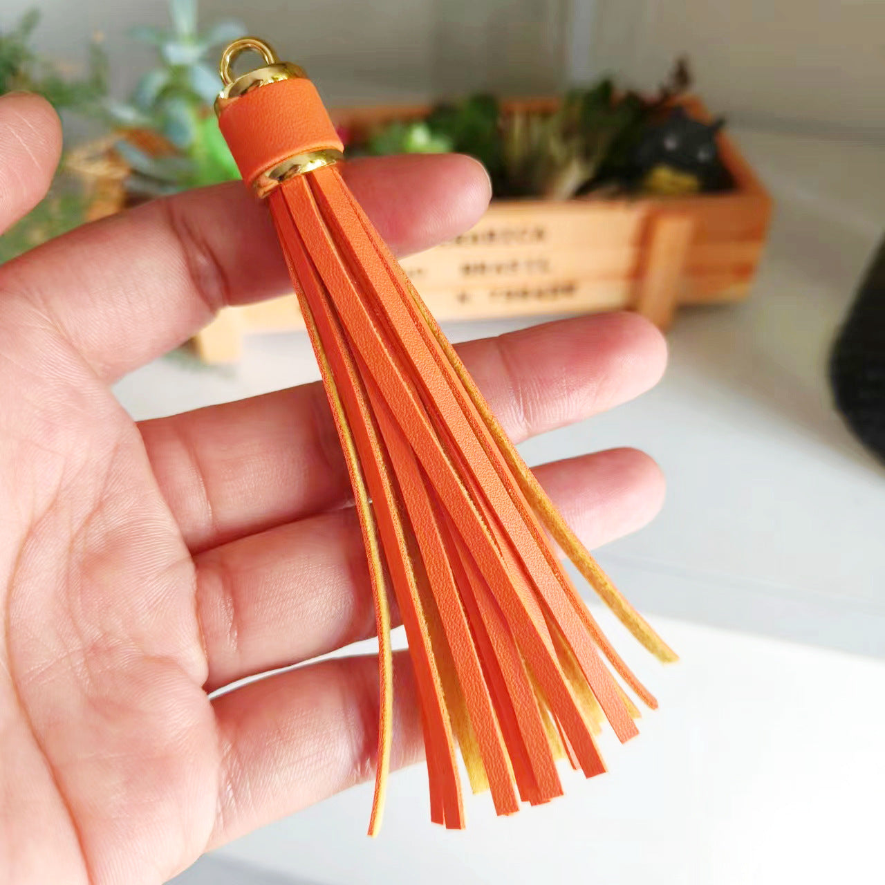 Wholesale Leopard Print PU Leather Tassel Printed Pendant Keychain Accessories