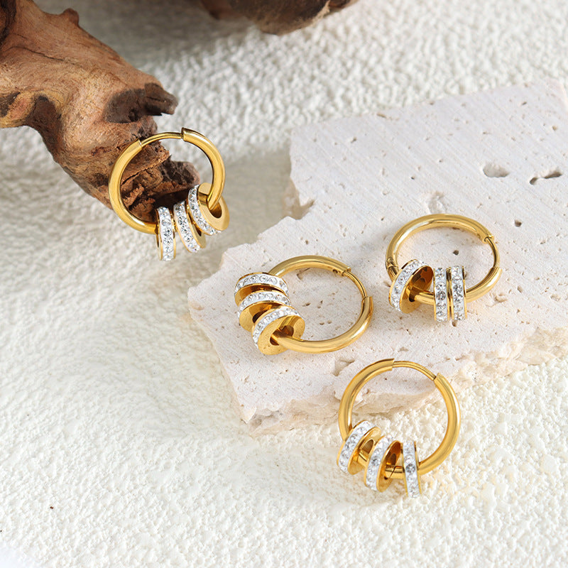 Wholesale Small Circles Gold Plated Earring