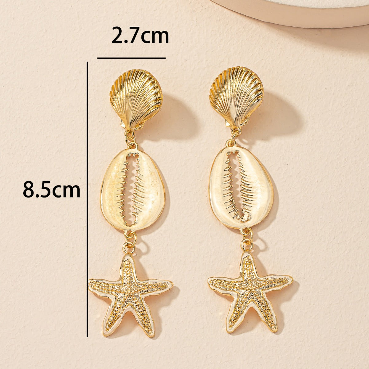Wholesale Trendy and Versatile Shell Starfish Personality Exaggerated Earrings