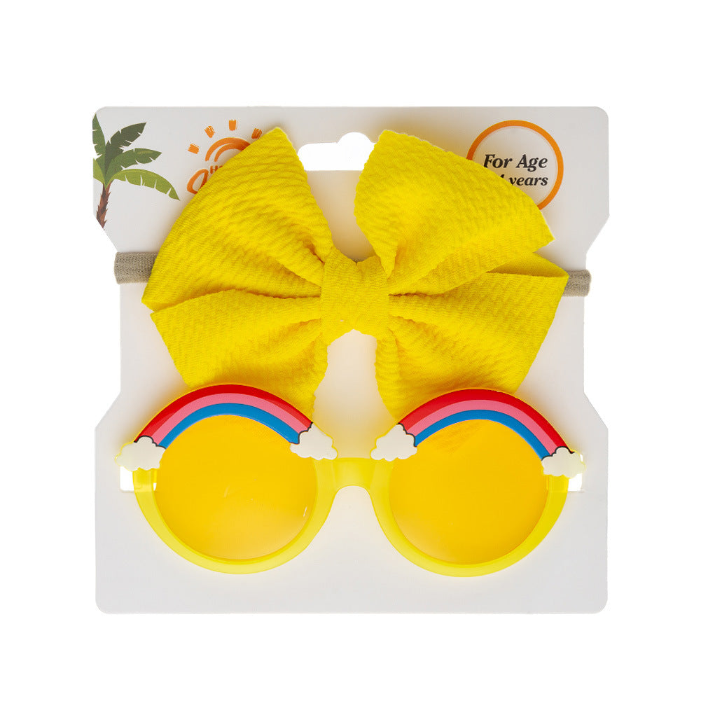 Wholesale Kids Sunglasses Fabric Headband Set