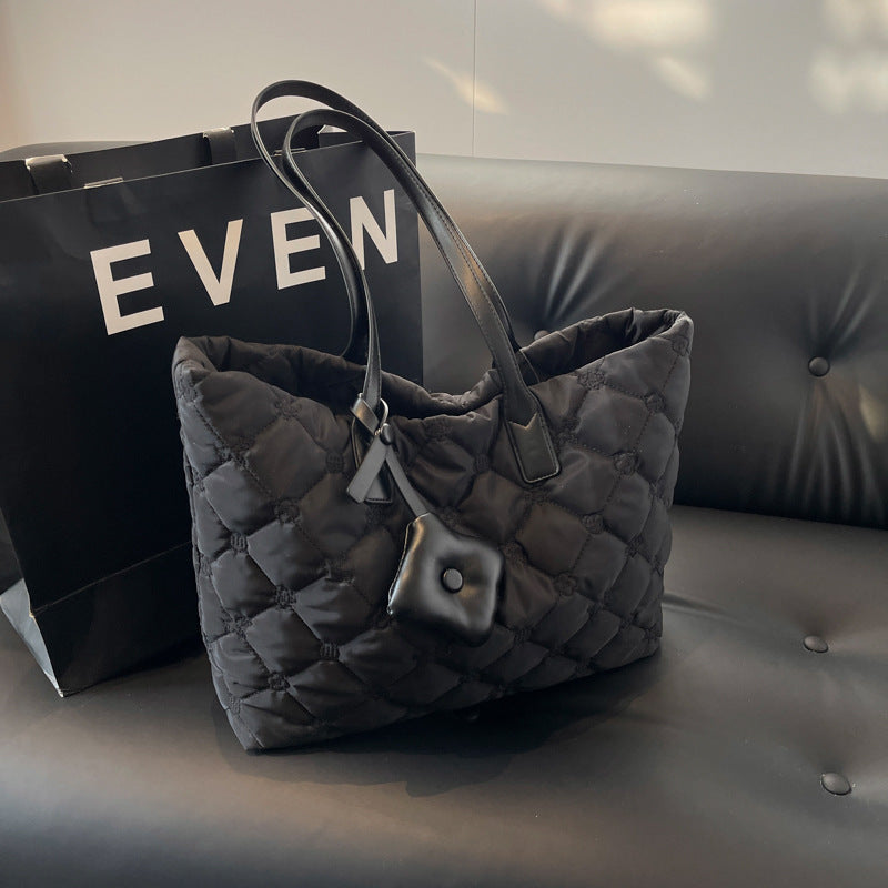 Wholesale Rhombus Embroidery Bag Shoulder Bag Large Capacity Tote Bag